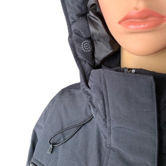 LANDSEND Women Petite Squall Down Insulated Warm Winter Coat Attached Hood Black - Picture 6 of 7